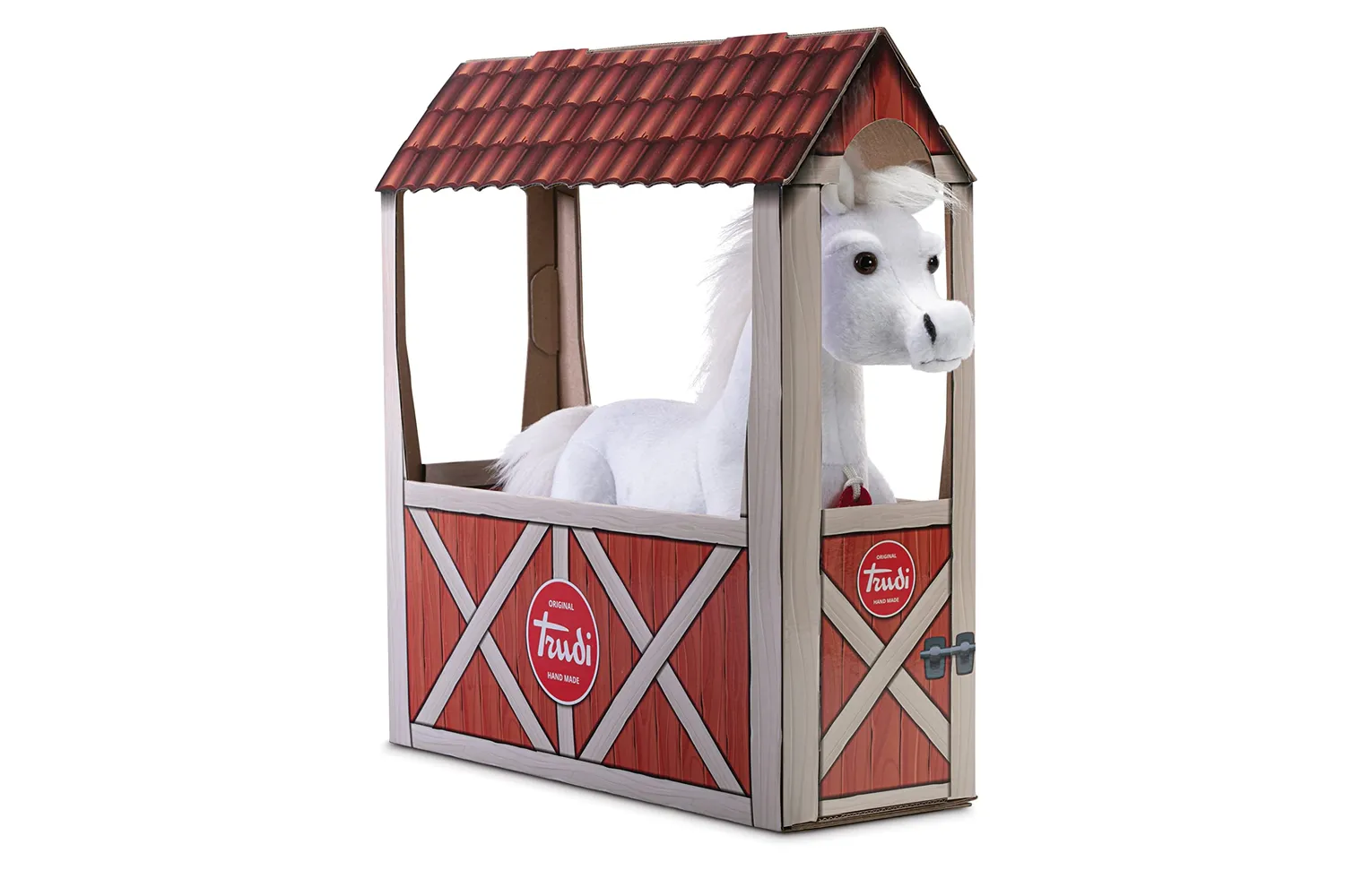 Trudi 23562 cheval blanc perle peluche M 39x41 cm