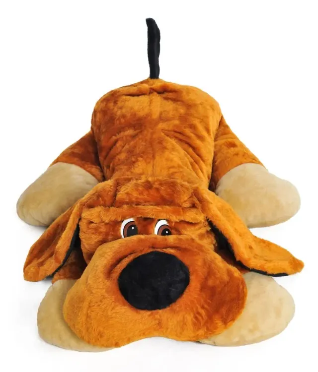 Velinda chien peluche géante allongé 110 cm douce