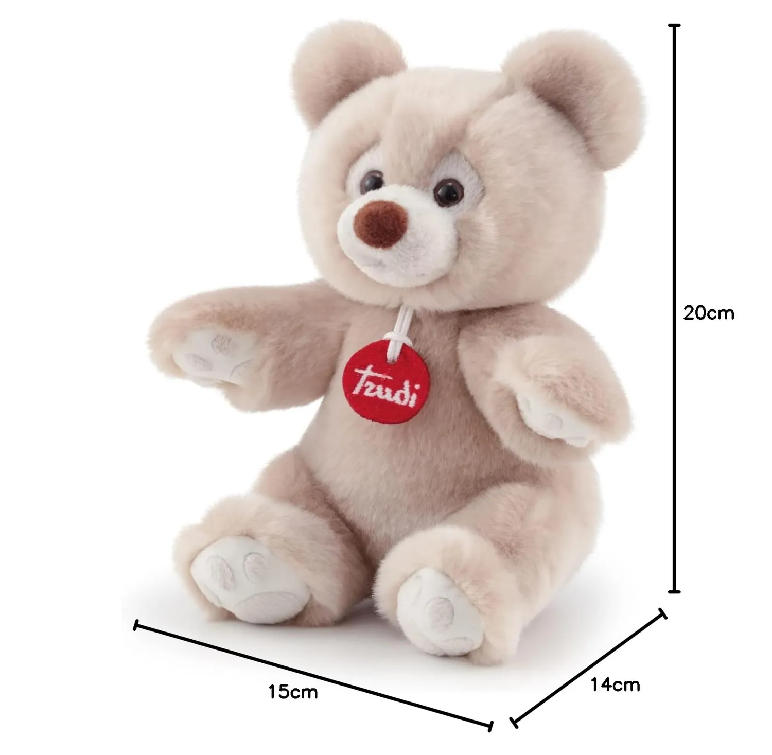 Trudi Brando ours en peluche beige gris 20 cm
