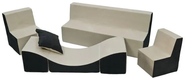 Velinda ensemble canapé enfant beige-gris 4 pièces