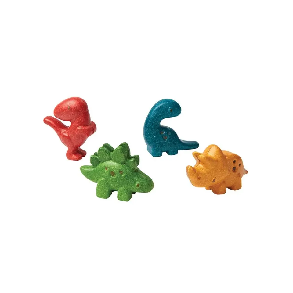PlanToys Dino Set figurines dinosaures bois 4 pieces
