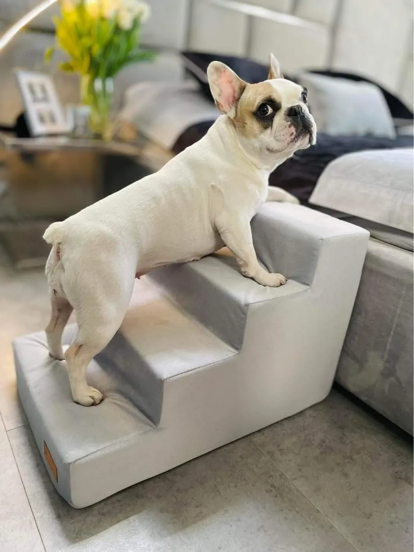 Velinda escalier mousse chien chat 4 marches rose