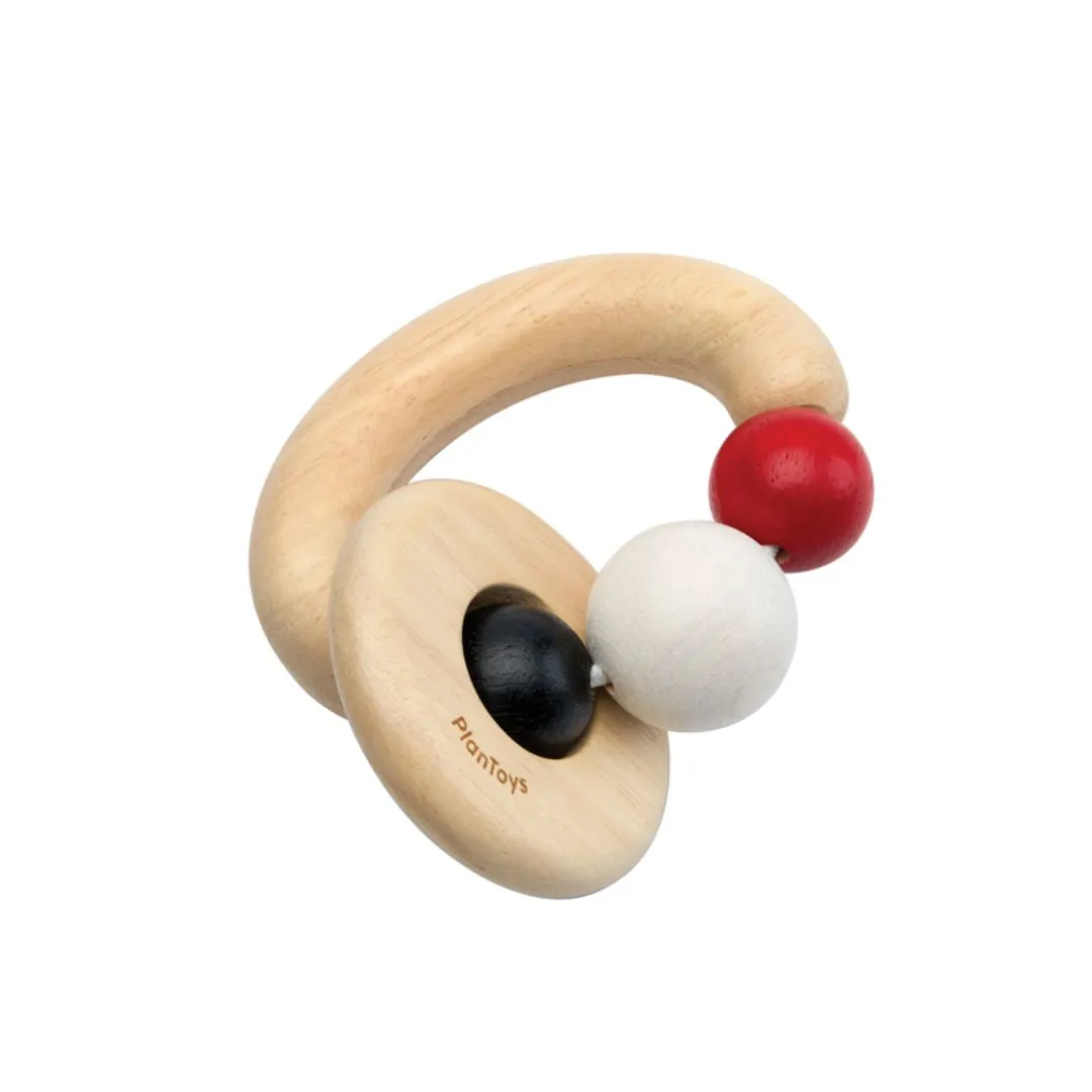 PlanToys Beads Rattle hochet bois contraste dès naissance