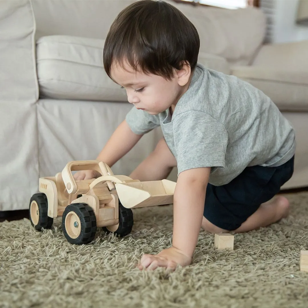 PlanToys Bulldozer engin chantier en bois dès 3 ans