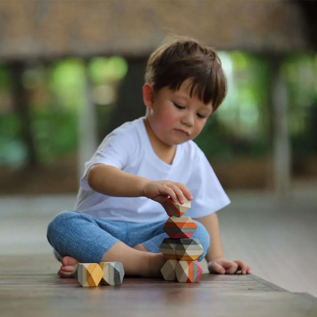 PlanToys Geo Stacking Rock pierres à empiler bois 6 pièces