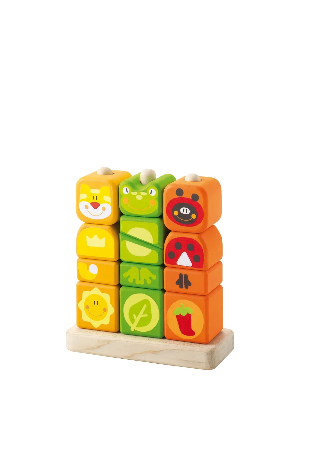 Sevi 82667 jeu à empiler animaux couleurs bois