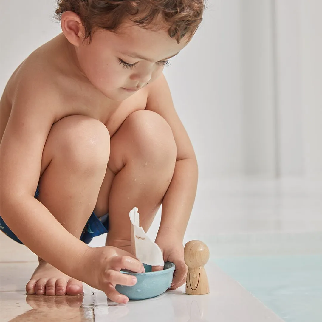 PlanToys Sailing Boat Walrus bateau de bain bois