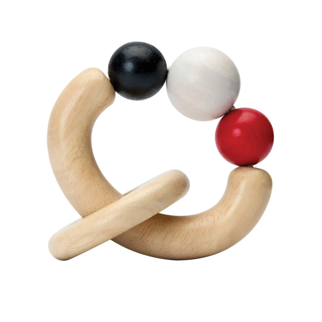 PlanToys Beads Rattle hochet bois contraste dès naissance