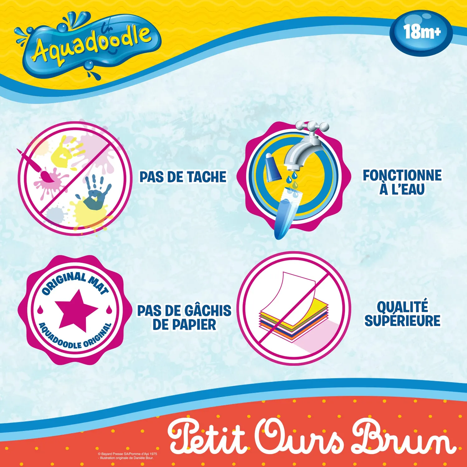 Tomy Aquadoodle Petit Ours Brun Tapis Dessin Eau 75x55