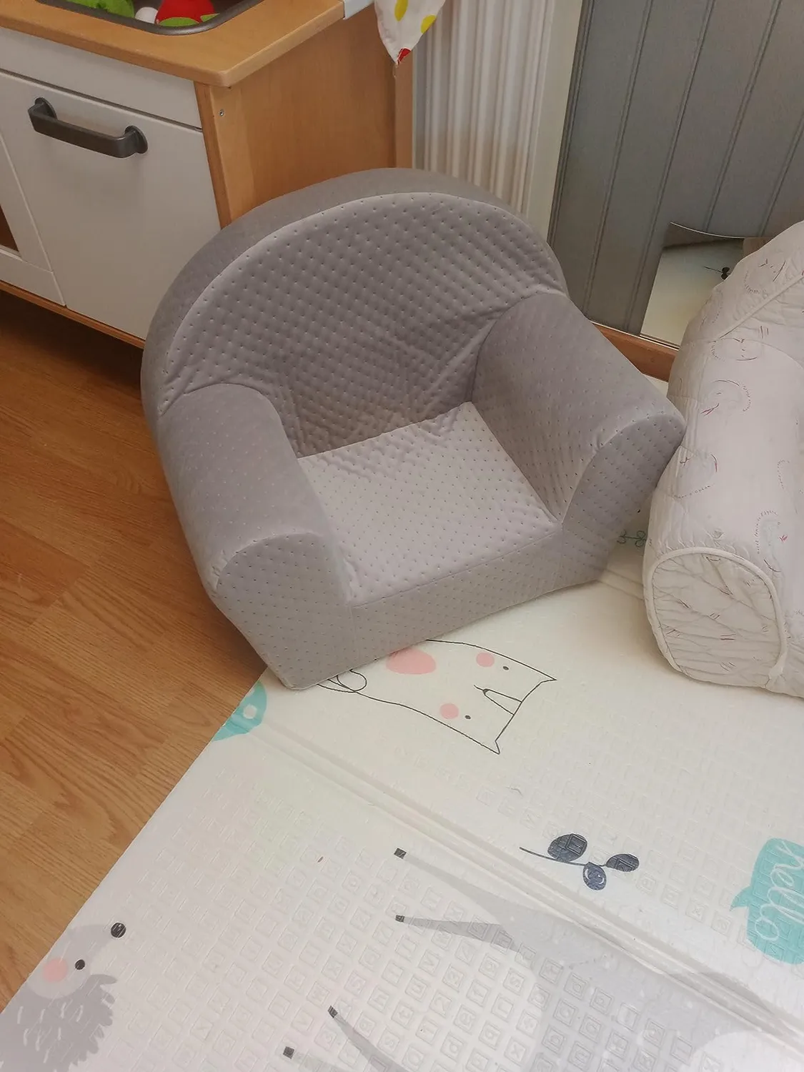 Velinda fauteuil piqué enfant gris 52 cm