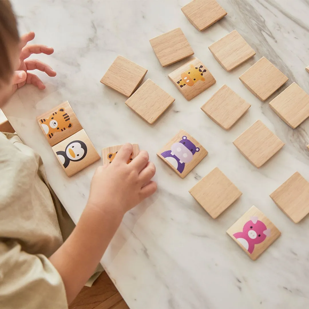PlanToys Animals Memo memory animaux bois 2 ans