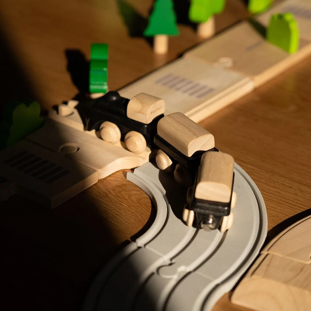 PlanToys Classic Train petit train bois 3 wagons
