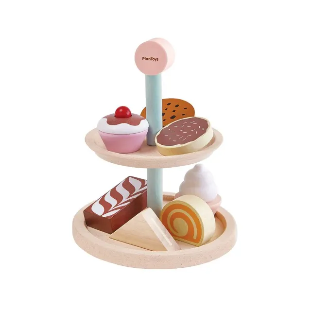 PlanToys Bakery Stand Set dinette pâtisserie bois 9 pièces