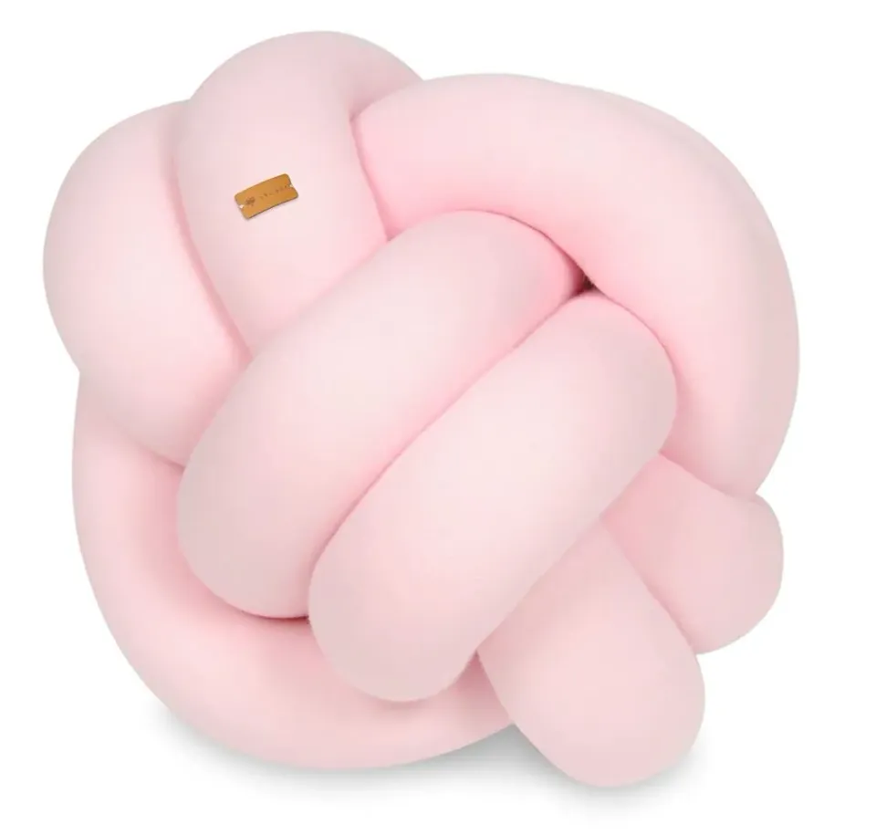Velinda coussin nœud tressé déco rose clair 30 cm