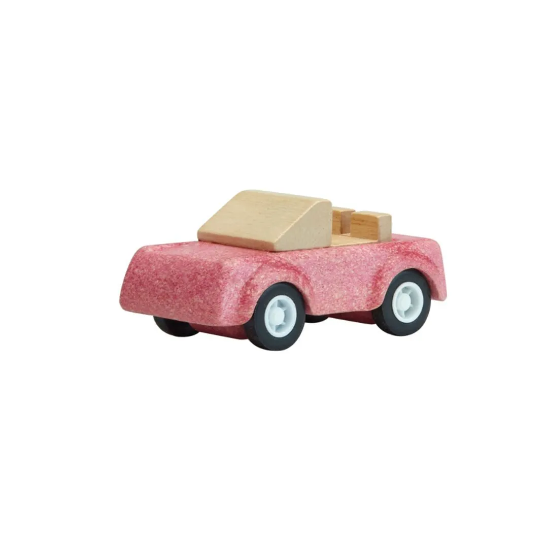 PlanToys Sports Car rose voiture en bois dès 3 ans