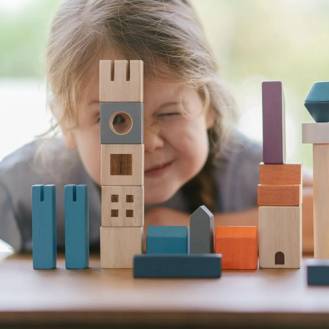 PlanToys Cityscape Blocks blocs ville bois 18 mois