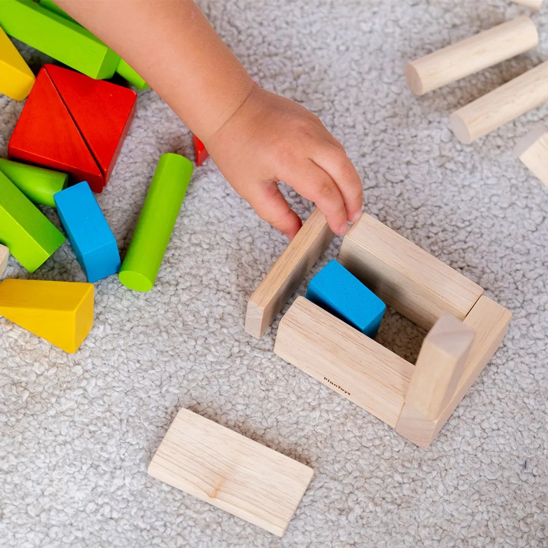 PlanToys Unit Blocks 40 blocs de construction en bois colorés