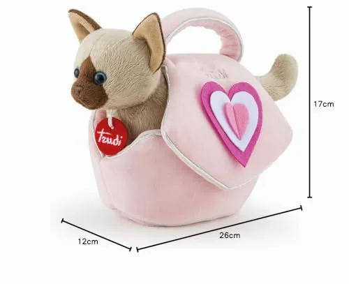 Trudi Fashion Pets 29716 peluche chat sac rose XS 26 cm coeurs