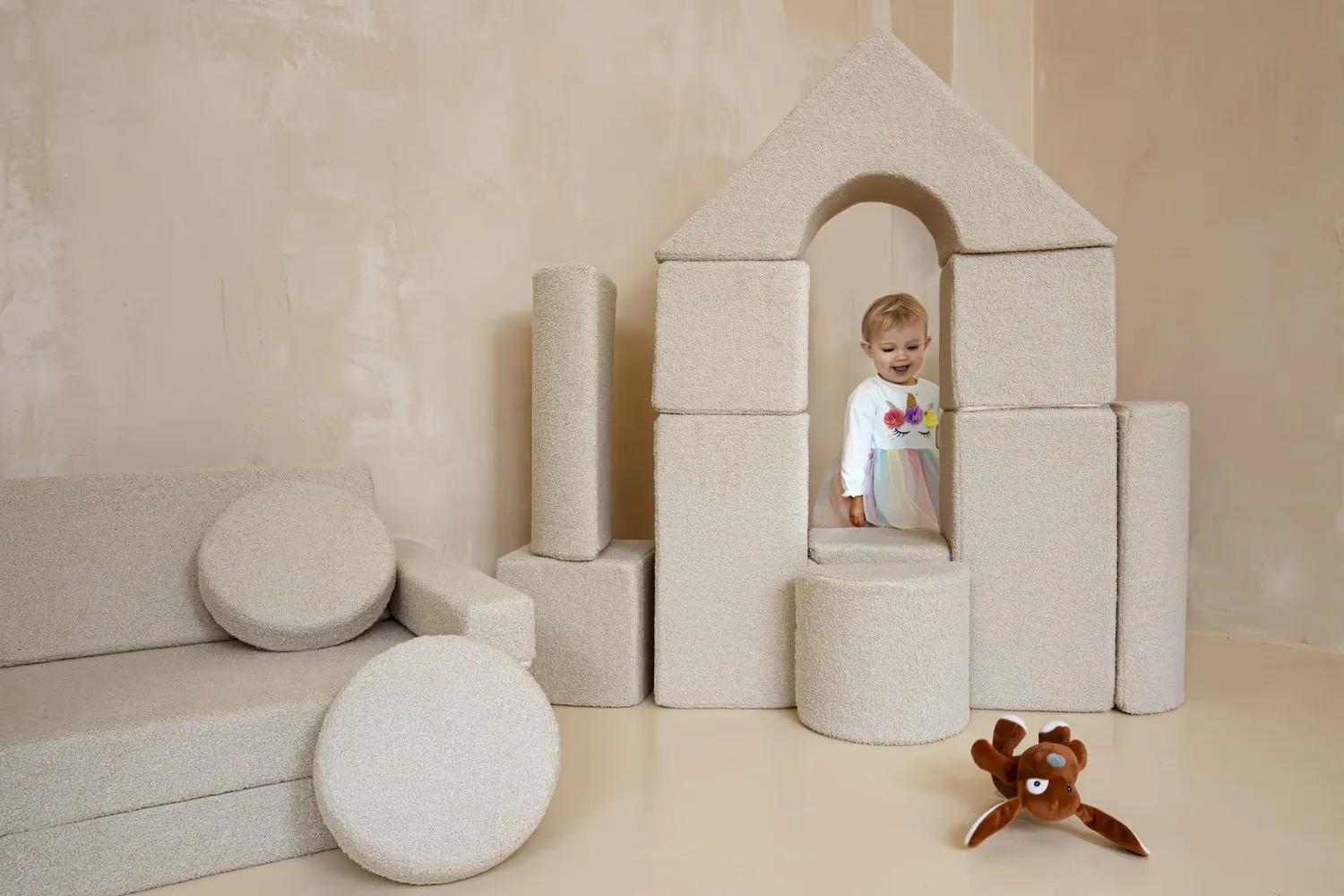 Velinda Set 11 Blocs blocs mousse crème bouclé