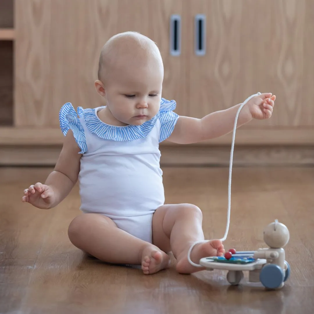 PlanToys Bear jouet à tirer ours musical bois
