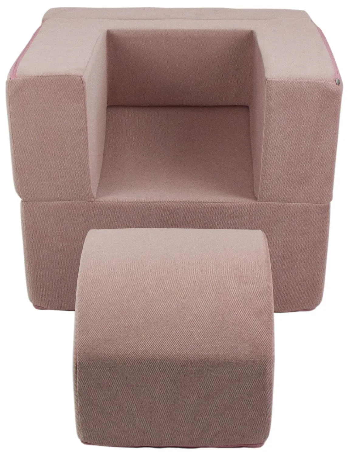 Velinda fauteuil enfant pliable pouf canapé rose clair