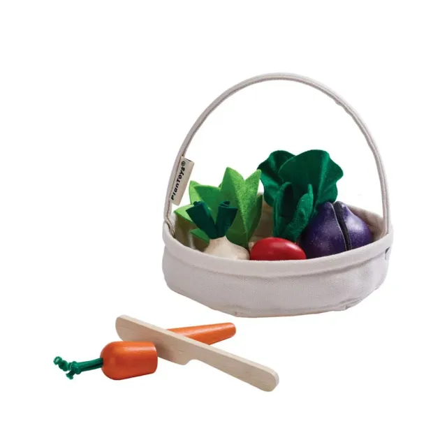 PlanToys Garden Fresh Basket panier légumes à découper 7 pièces