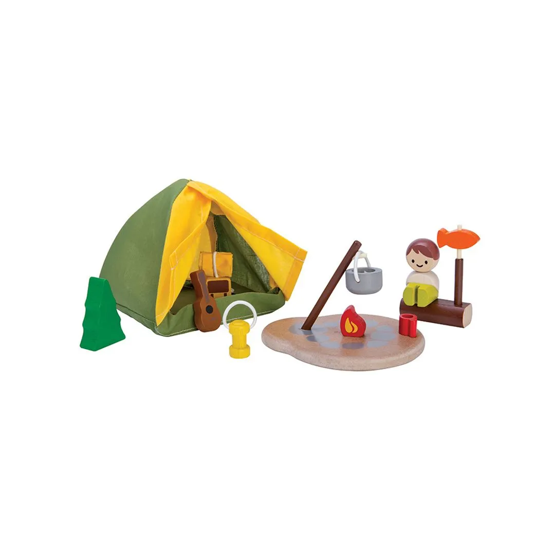 PlanToys Camping Set jouet camping bois 15 pièces