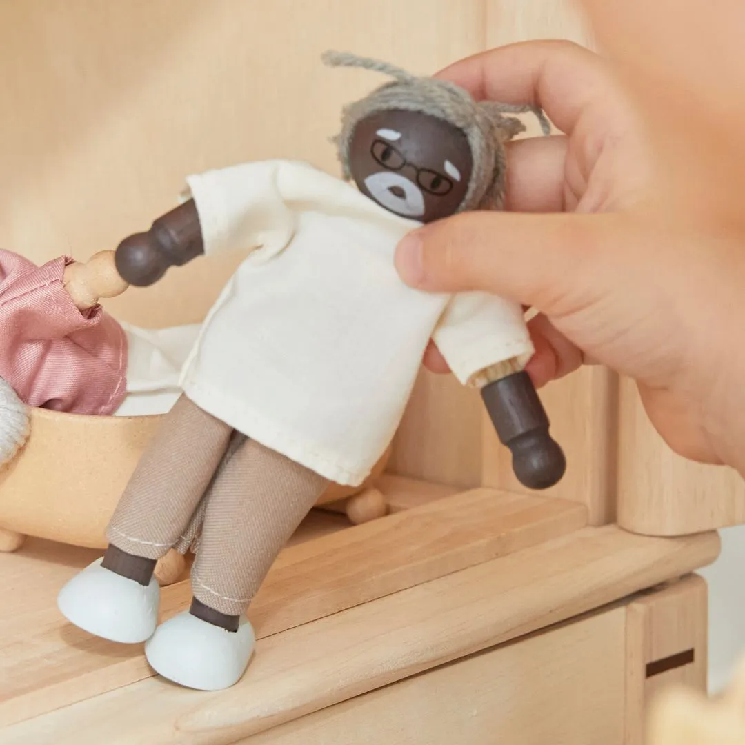 PlanToys Grand-père Figurine maison de poupée peau foncée