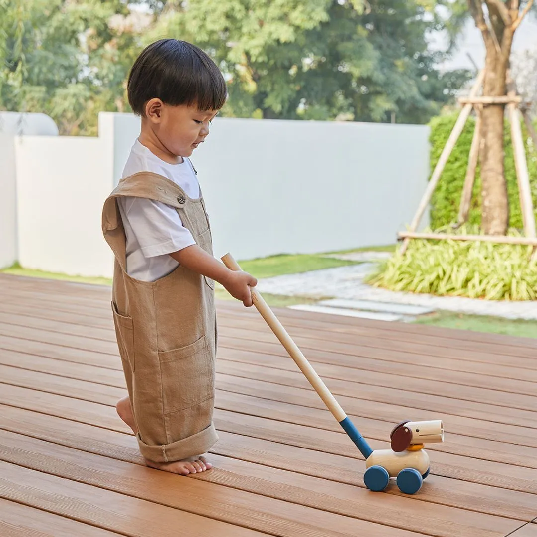 PlanToys Push & Pull Puppy jouet à tirer chien bois
