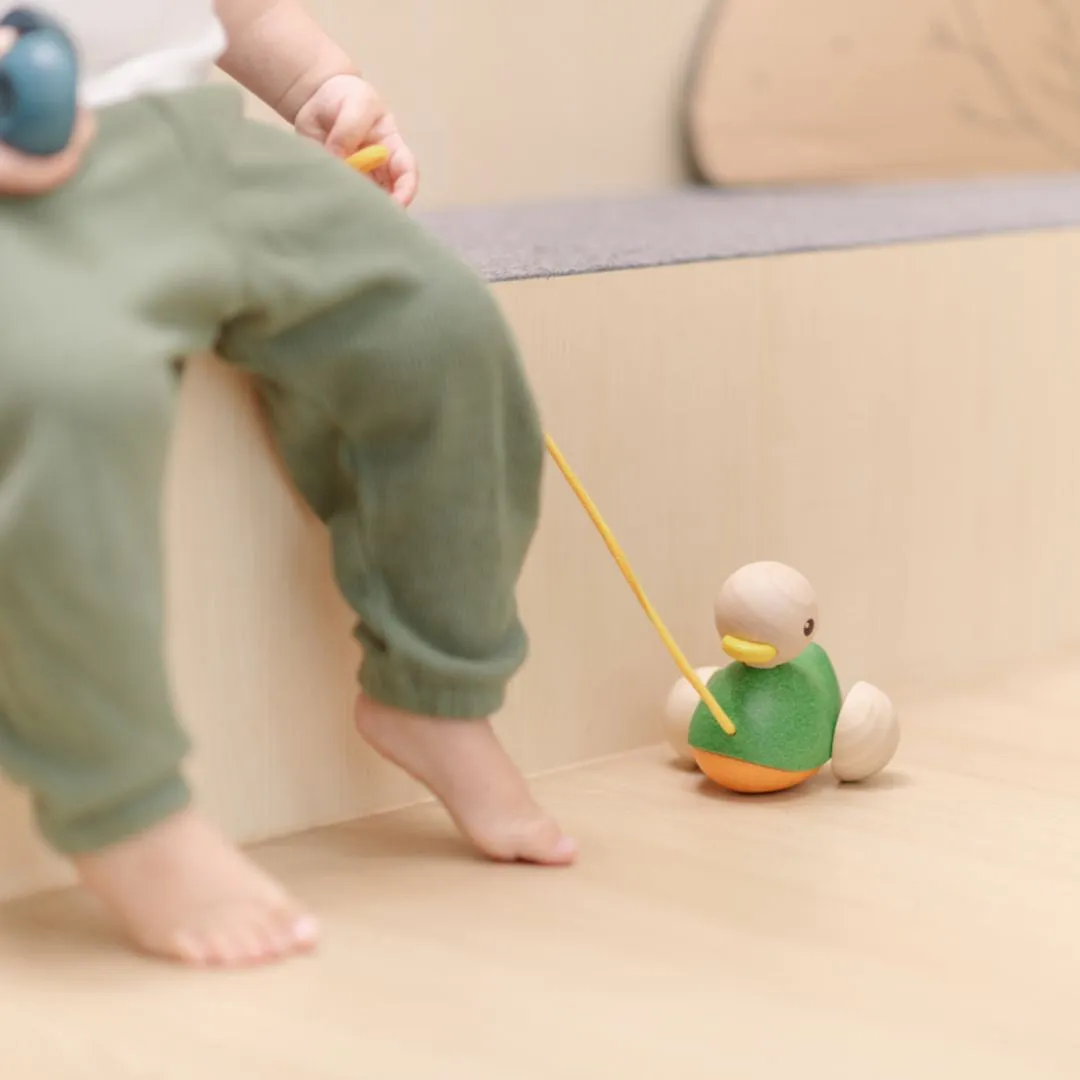 PlanToys Pull-Along Duck jouet à tirer canard en bois 12 mois