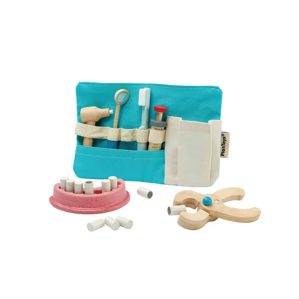 PlanToys Dentist Set mallette dentiste bois 9 pièces