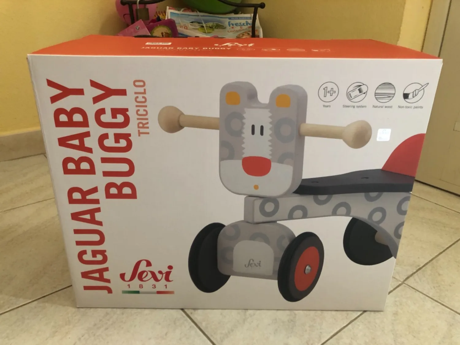 Trudi Sevi Jaguar Baby Buggy tricycle bois bébé