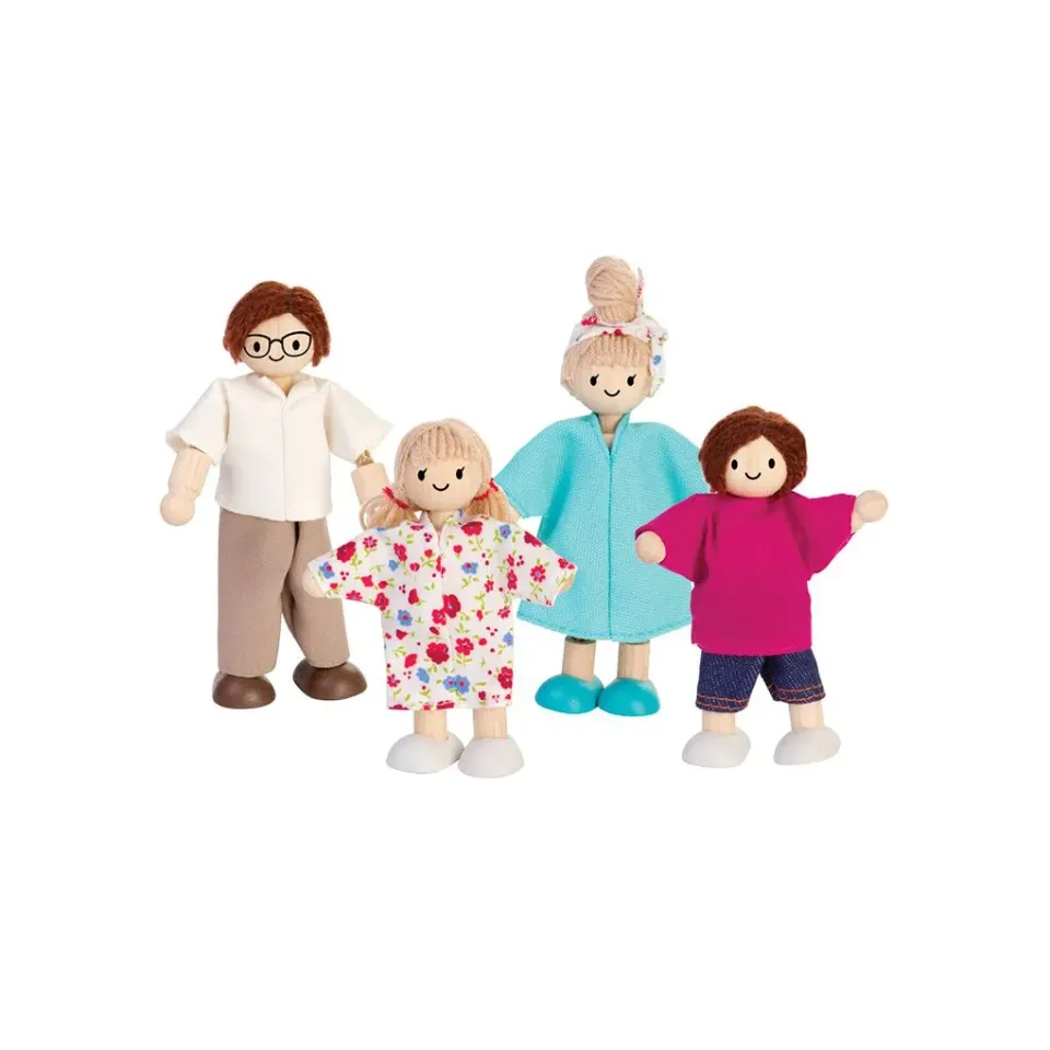PlanToys Doll Family famille poupées bois 4 figurines