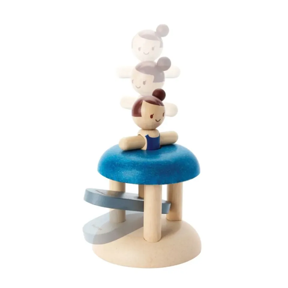 PlanToys Jumping Gymnast jouet pression bois bébé