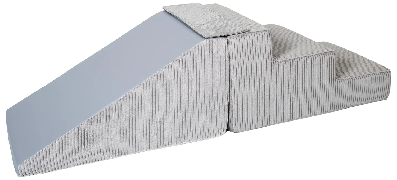 Velinda toboggan escaliers 2 blocs en mousse blanc bleu gris