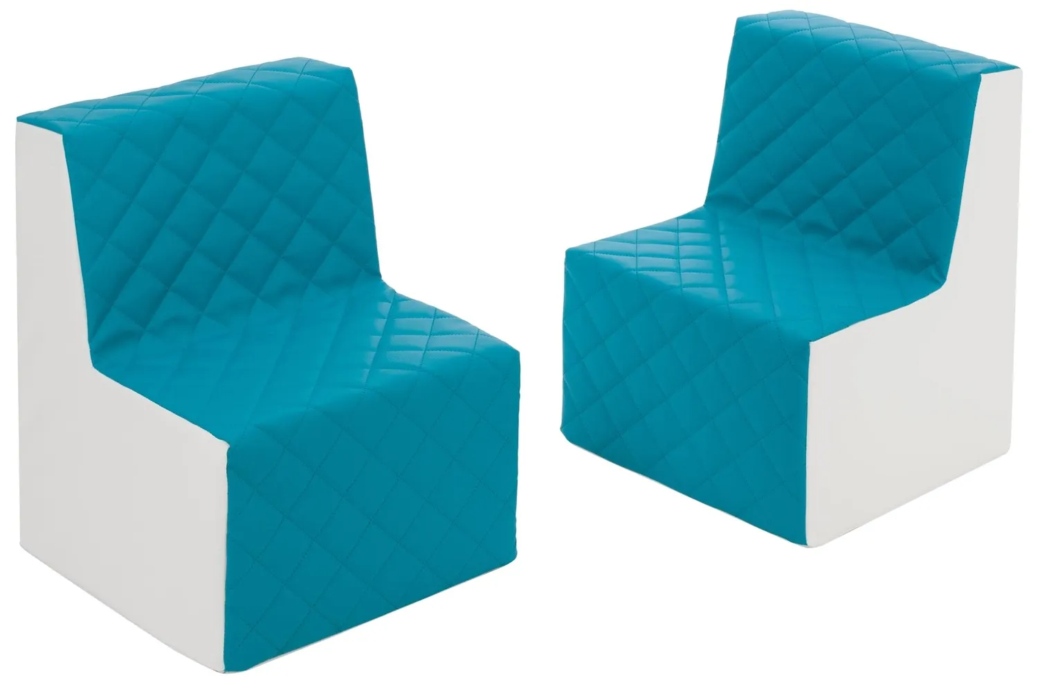Velinda Repos 2 fauteuils enfant blanc gris éco-cuir