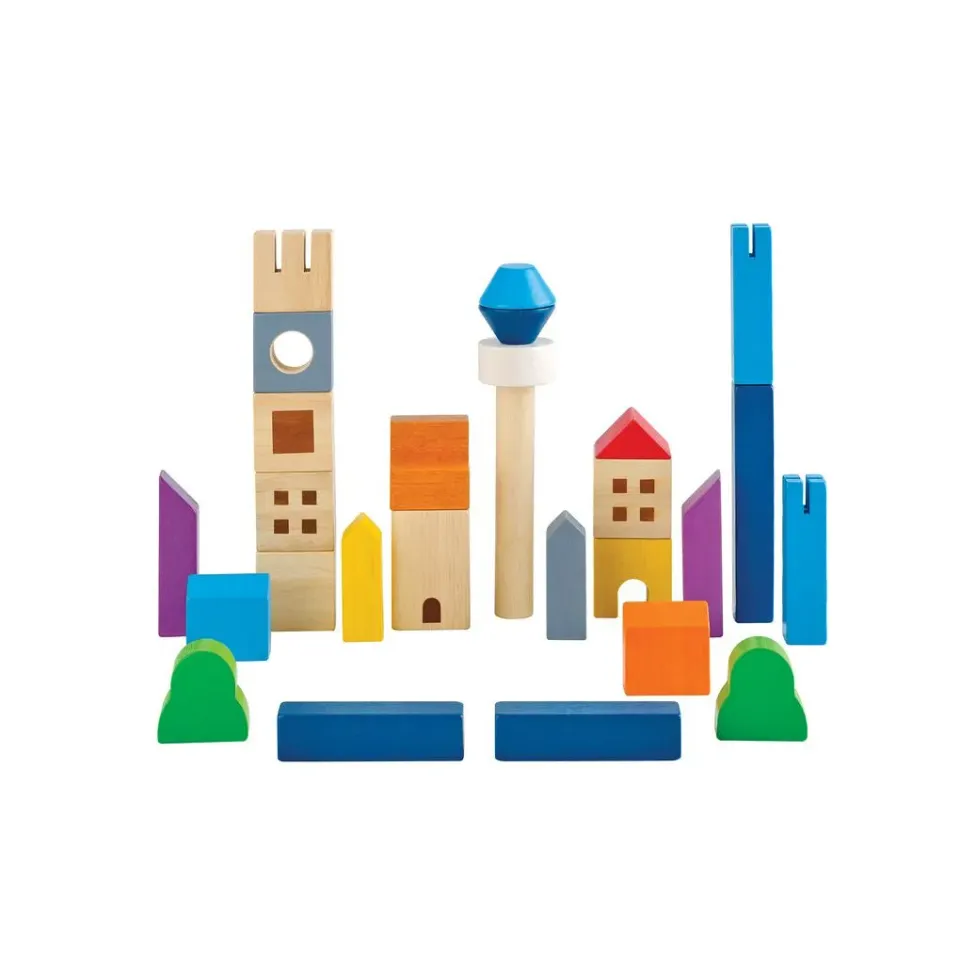 PlanToys Cityscape Blocks blocs ville bois 18 mois