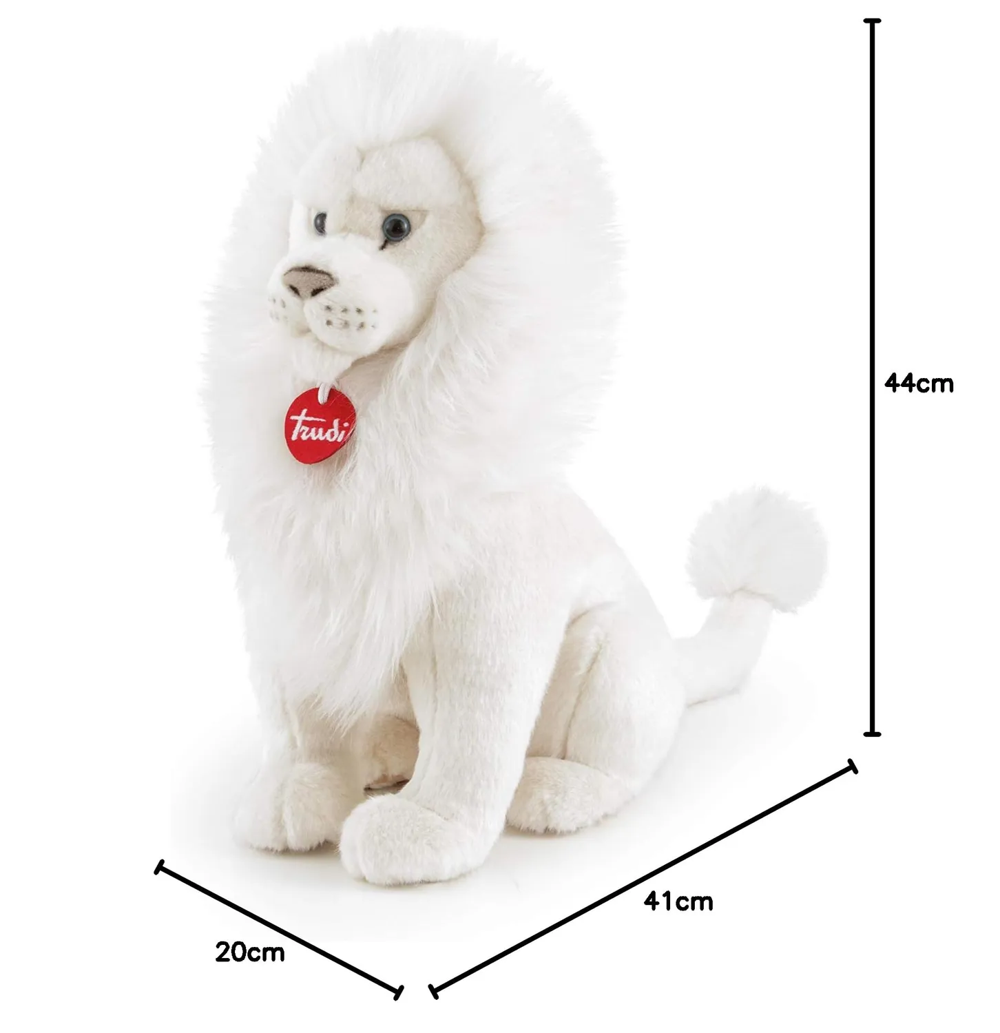 Trudi Leonardo lion blanc peluche 44 cm