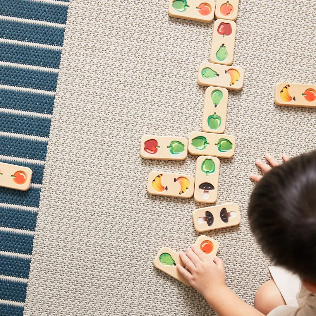PlanToys Fruit Veggie Domino jeu dominos bois 28 pièces