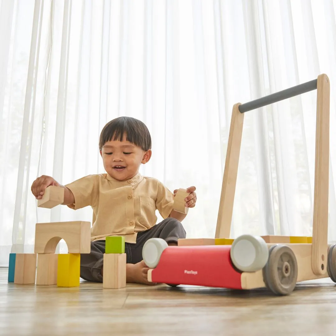 PlanToys Baby Walker chariot de marche bois réglable