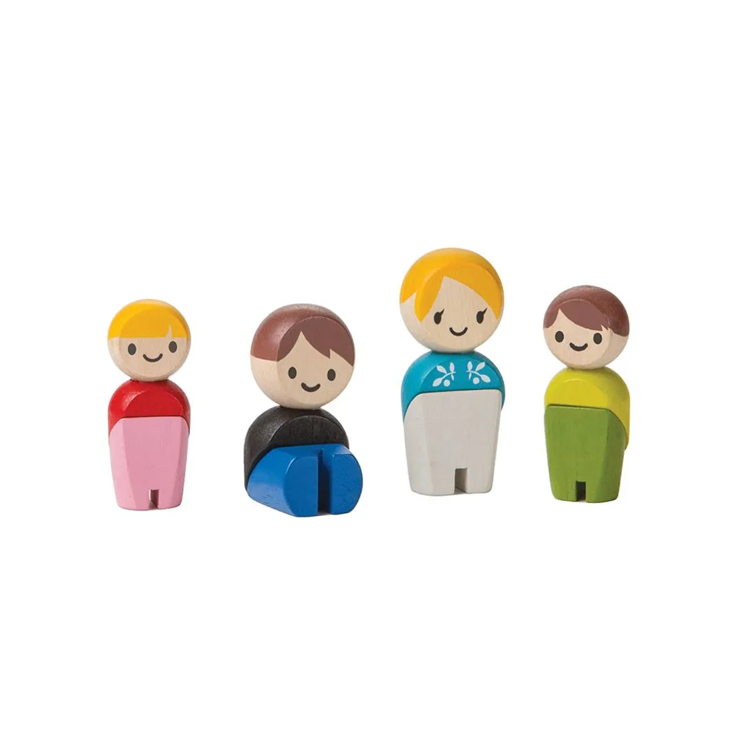 PlanToys Family famille poupées peau claire bois dès 3 ans