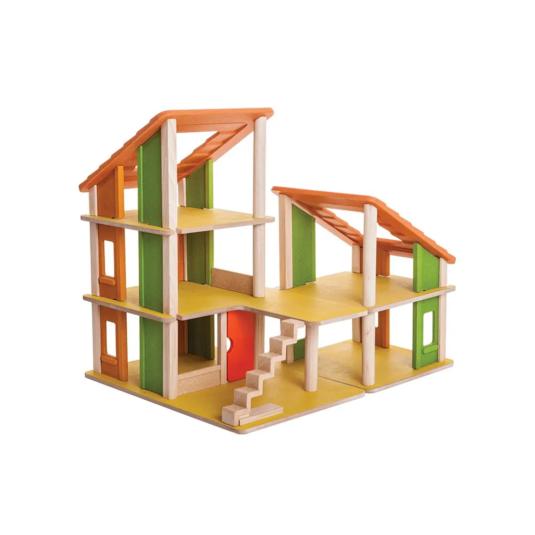 PlanToys Chalet maison poupée bois sans meubles