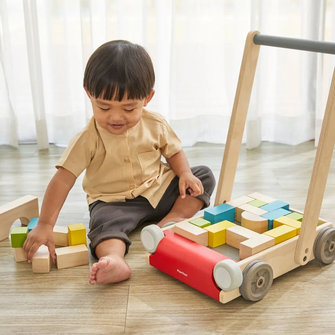 PlanToys Baby Walker chariot de marche bois réglable