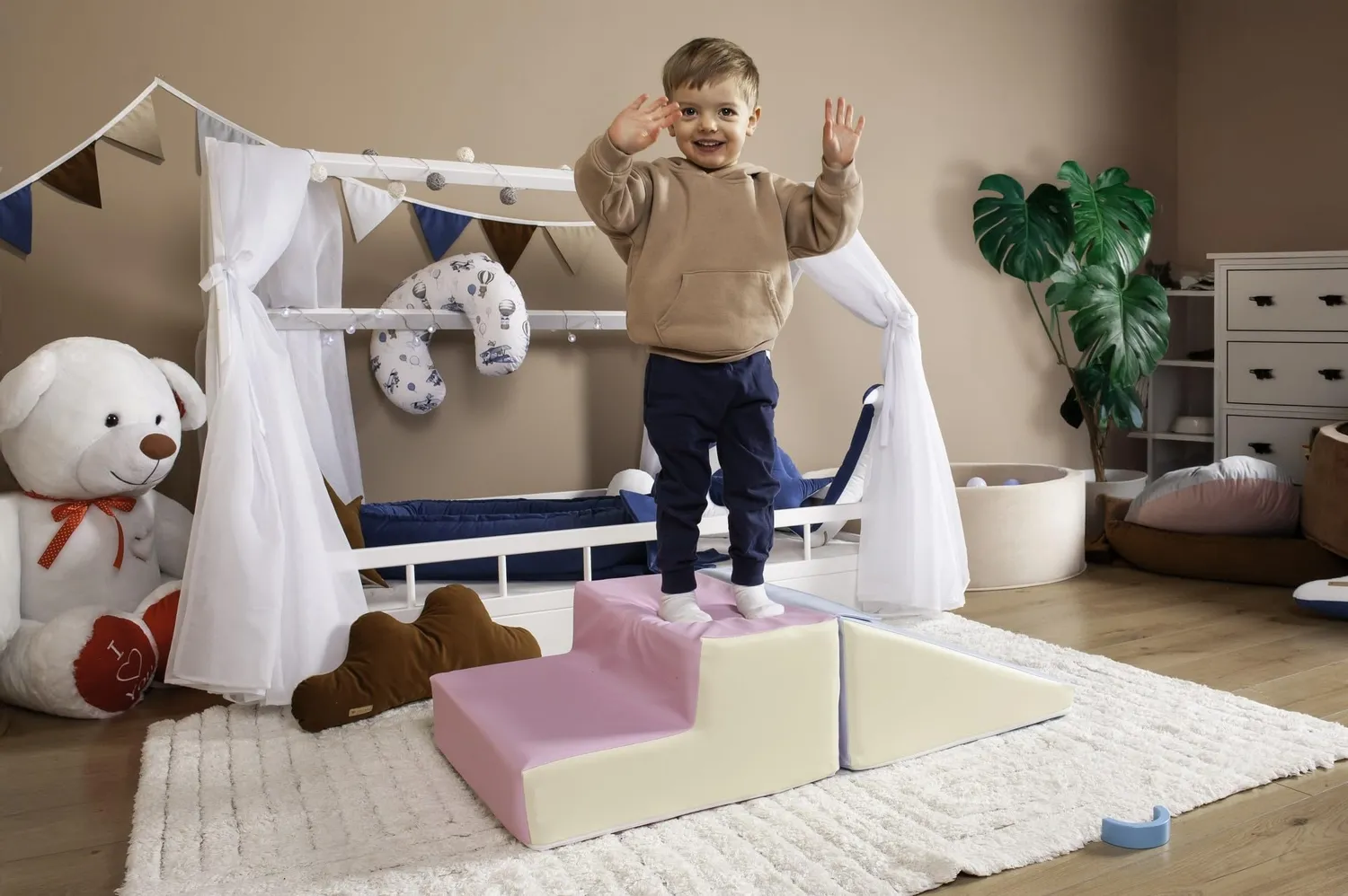 Velinda blocs mousse soft play blanc gris lot de 2 motricité