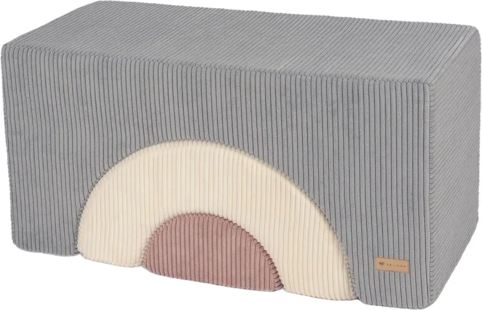Velinda Arc en Ciel blocs mousse enfant lot 3 gris crème rose