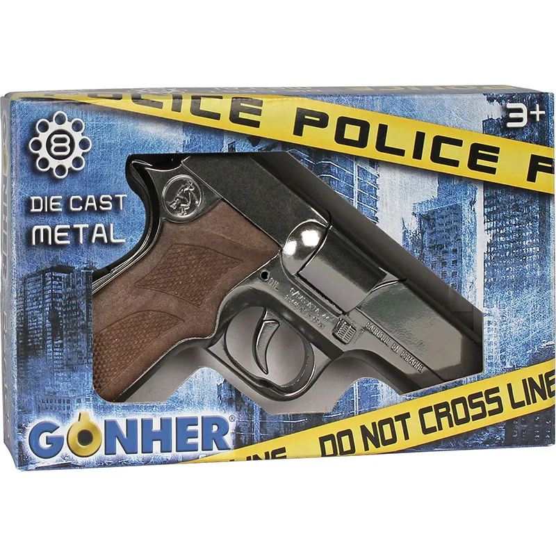 Gonher Police pistolet à amorces 8 coups métal