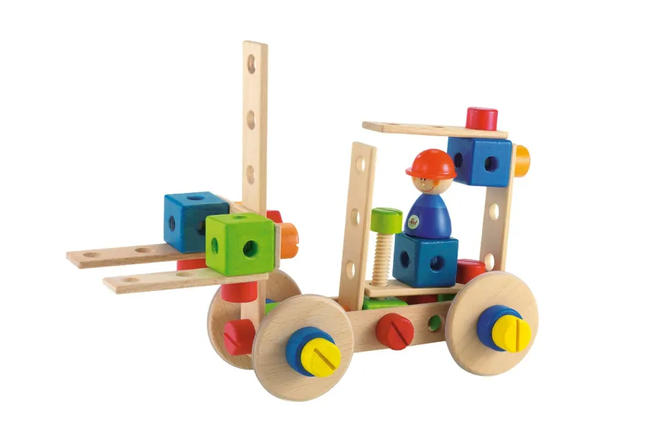 Trudi Sevi 82409 kit camion pompiers bois 53 pièces