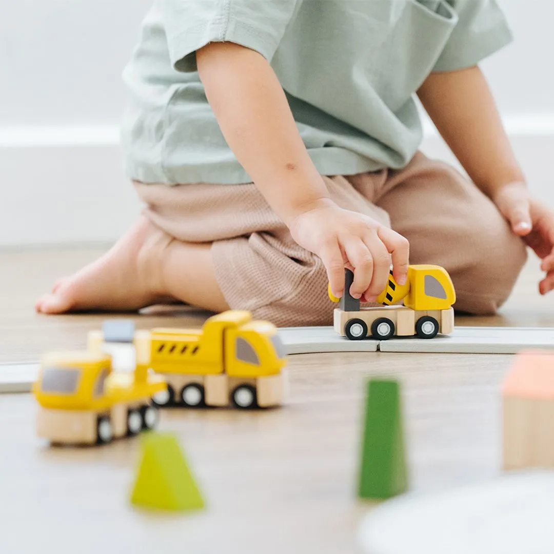 PlanToys Highway Maintenance véhicules chantier bois