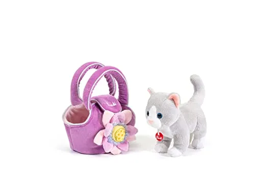 Trudi Pets 29729 peluche chaton dans son sac rose 15 cm