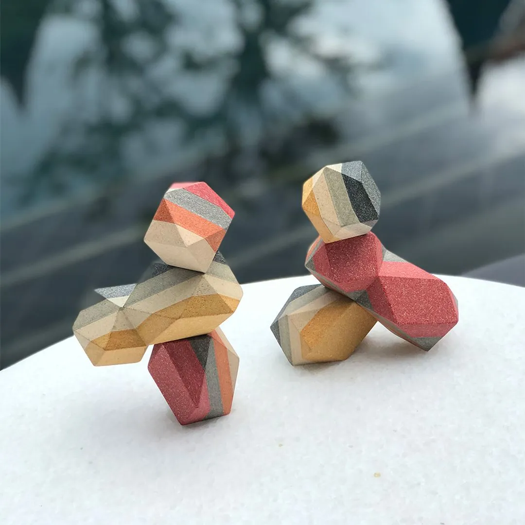 PlanToys Geo Stacking Rock pierres à empiler bois 6 pièces